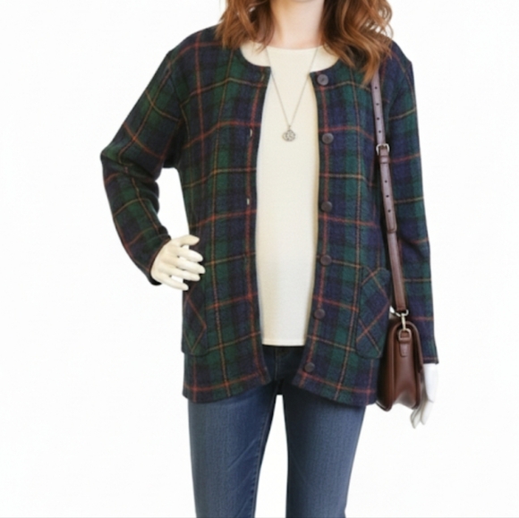 Weave of the Irish Sweaters - Weave of the Irish buttondown green cardigan sweater size L